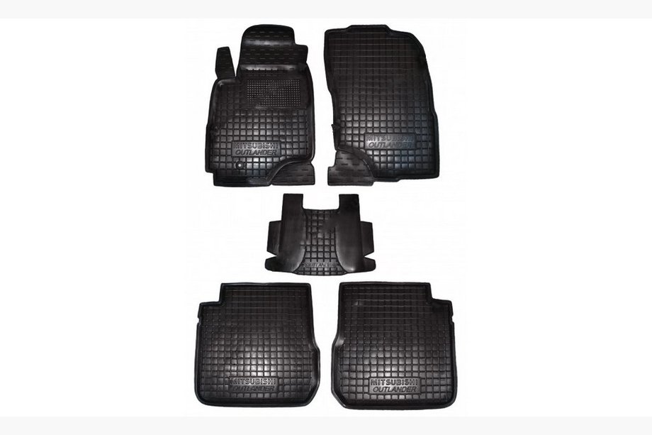Mitsubishi Outlander 2001–2006 Gumijasti tepihi za kabino z dvignjenim robom АКПП 2003+ (Autogumm) Image