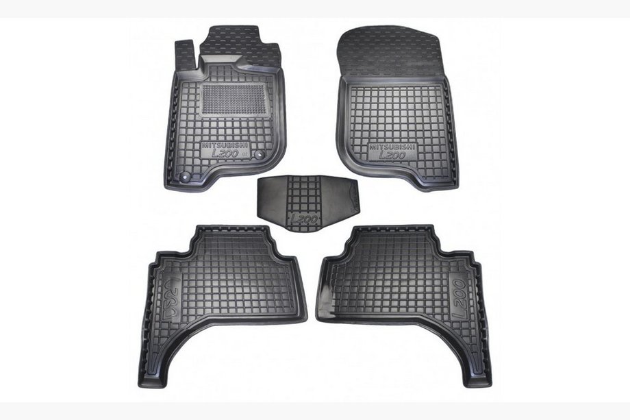 Mitsubishi L200 2006–2015 Gumijasti tepihi z visokim robom Short база (Autogumm) Image