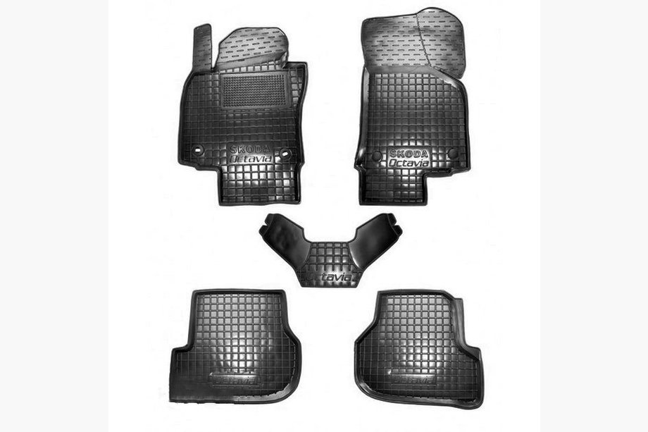 Skoda Octavia II A5 2006–2010 Gumijaste preproge z visokim robom (Autogumm) Image