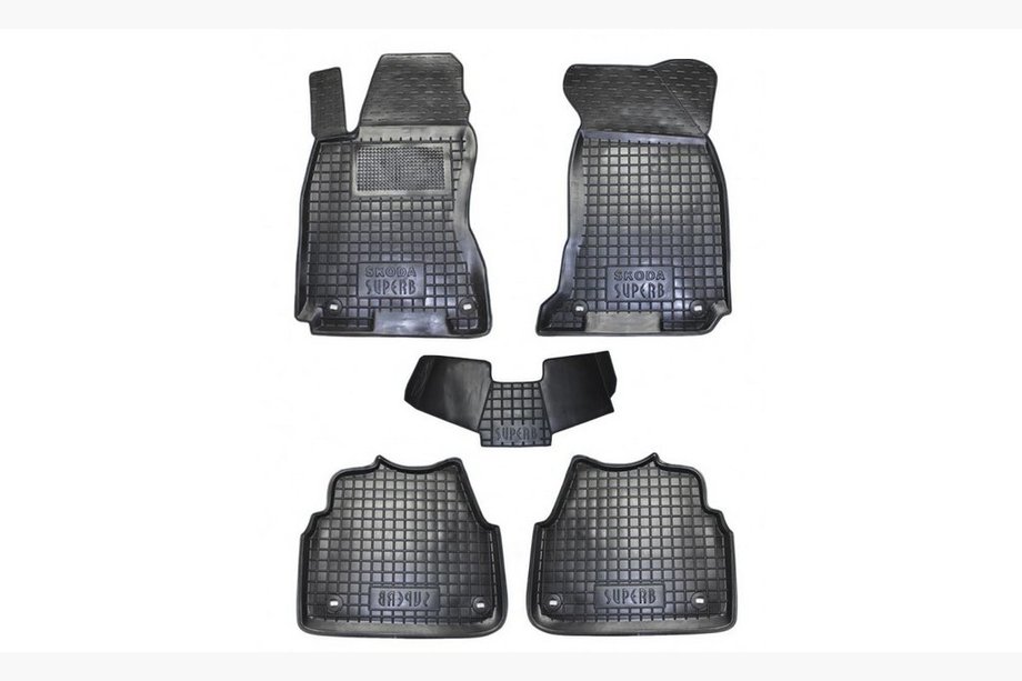 Skoda Superb 2001–2009 Gumijaste preproge z visokim robom (Autogumm) Image