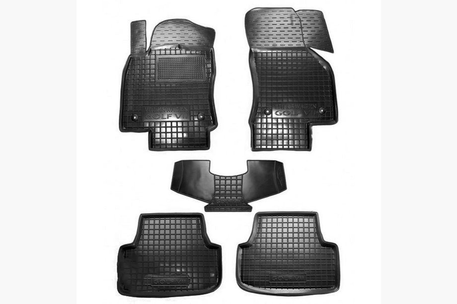 Volkswagen Golf 7/E-Golf 2012–2020 Gumijaste preproge z visokim robom (Autogumm) Image