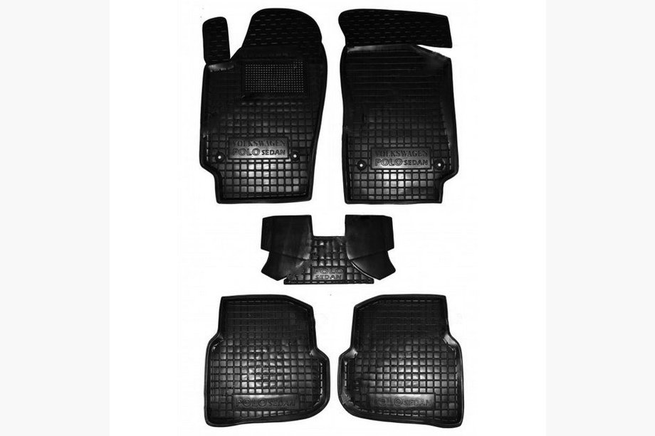 Volkswagen Polo 2010–2017 Gumijasti avtomobilski tepihi za kabino z robom SD (Autogumm) Image