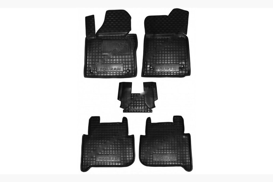 Volkswagen Touran 2010–2015 Gumijaste preproge z visokim robom (Autogumm) Image