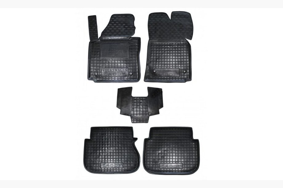 Volkswagen Caddy 2004–2010 Gumijaste preproge z visokim robom (Autogumm) Image