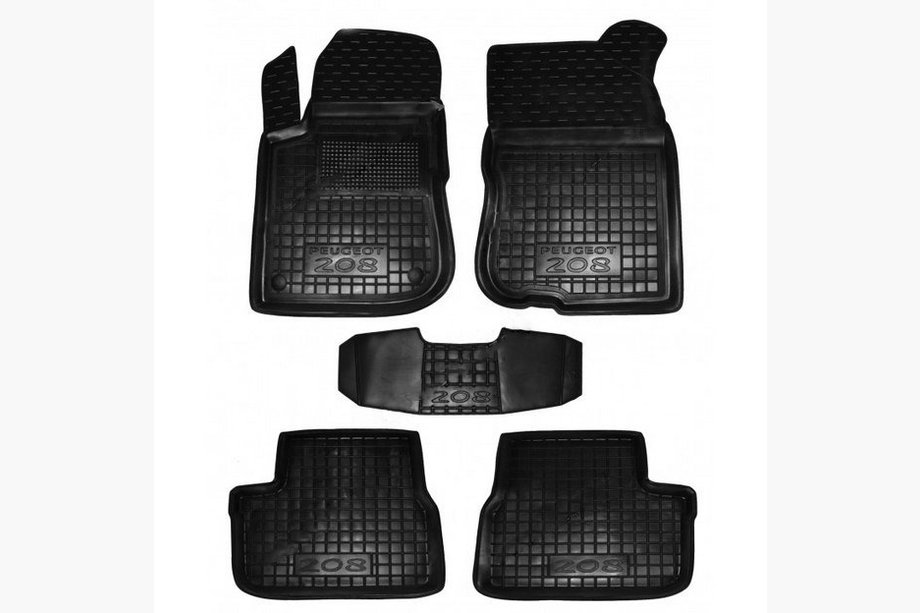 Peugeot 208 2012–2019 Gumijaste preproge z visokim robom (Autogumm) Image