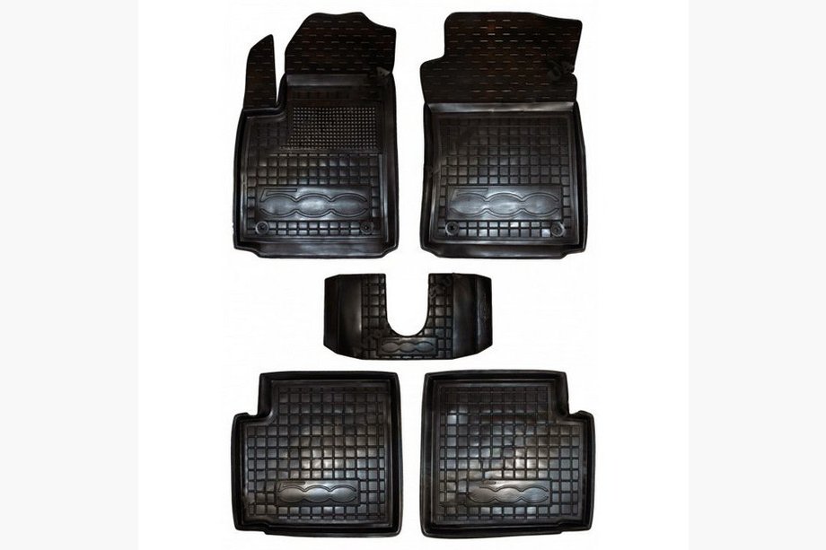 Fiat 500/500L 2013–2022 Gumijasti avto tepihi z robom 500 (Autogumm) Image