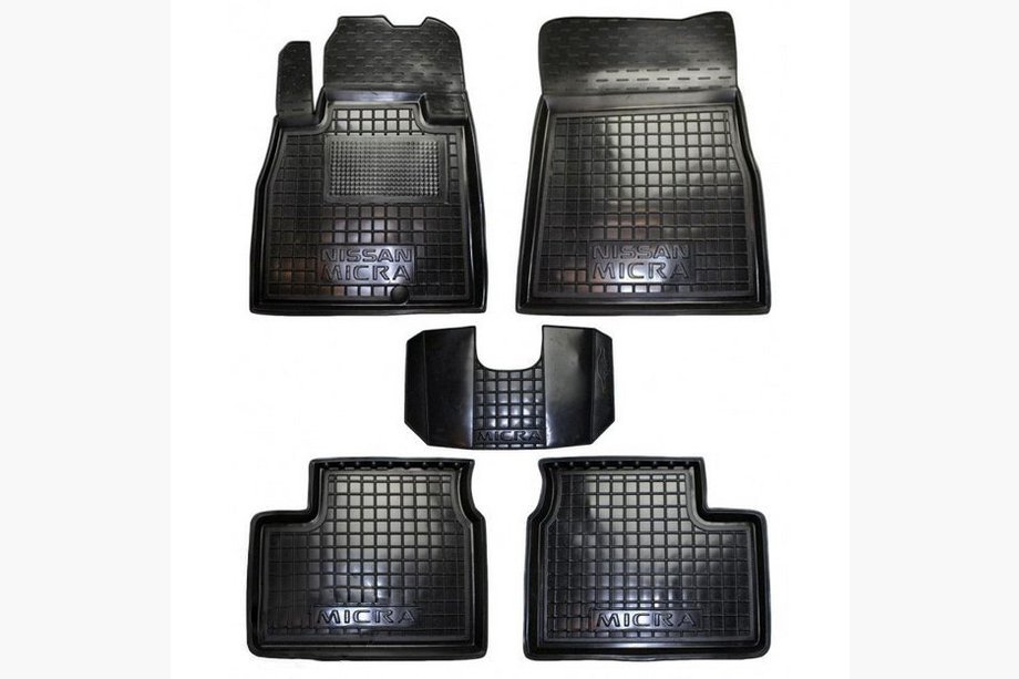 Nissan Micra K13 2011–2016 Gumijasti avtomobilski tepihi z visokim robom 2013+ (Autogumm) Image
