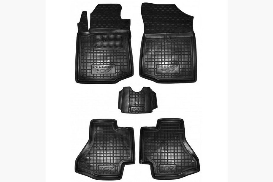 Peugeot 107 2005–2014 Gumijaste preproge z visokim robom (Autogumm) Image