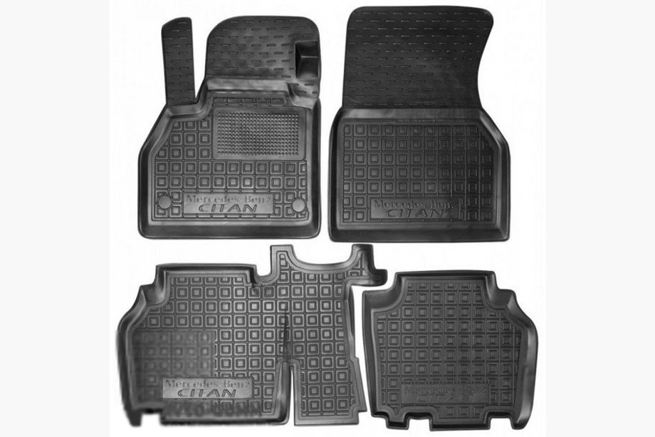Mercedes Citan 2013–2021 Gumijaste preproge z visokim robom (Autogumm) Image