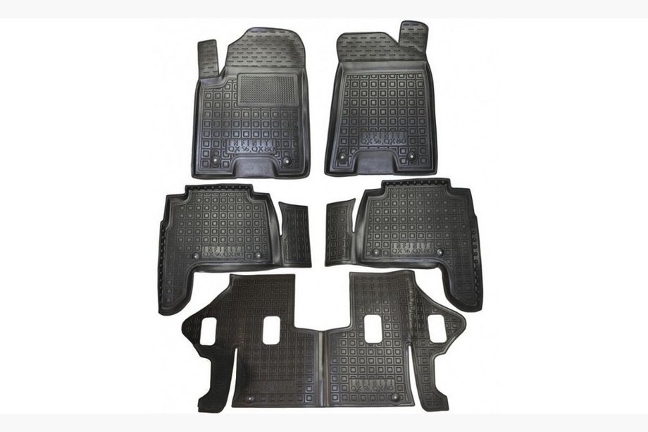 Infiniti QX56 2010–2013 Gumijasti tepihi z robom (Autogumm) za 7 sedežev Image
