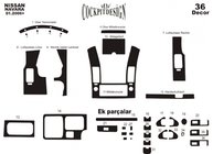 Nissan Navara 2006–2015 Notranje okrasne letvice armaturne plošče (36 delov) fotografija 4
