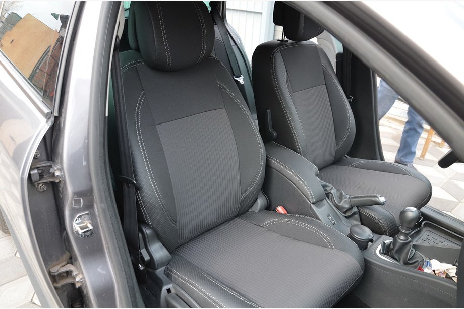Renault Megane III 2009–2016 Avto prevleke za sedeže (umetno usnje + tkanina, Premium) Image