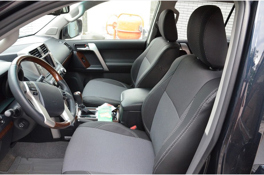 Toyota Land Cruiser Prado 150 2009–2023 Avto sedežne prevleke (umetno usnje + tkanina, Premium) Image