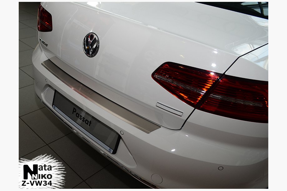 Volkswagen Passat B8 2015–2023 Nerjaveča letev za zadnji odbijač z zavihkom Nataniko (nerjavno jeklo) Image