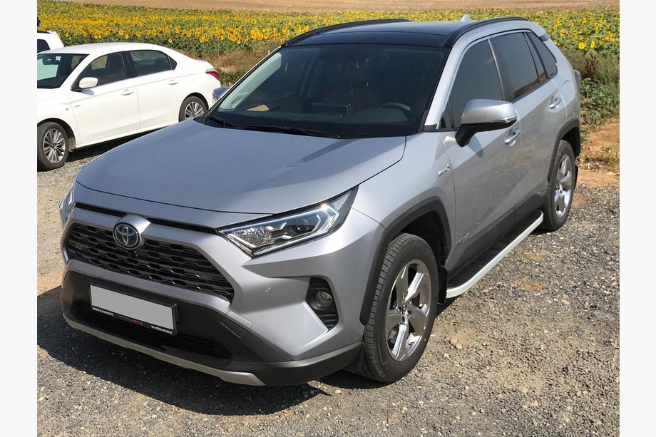Toyota Rav 4 2019–2025 Stranske stopnice Tayga Grey (2 kos, aluminij) Image