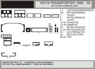 Volkswagen T4 Caravelle/Multivan 1990–2003 Akcija !!! Okrasne letvice za armaturno ploščo v imitaciji lesa, Hartman fotografija 1