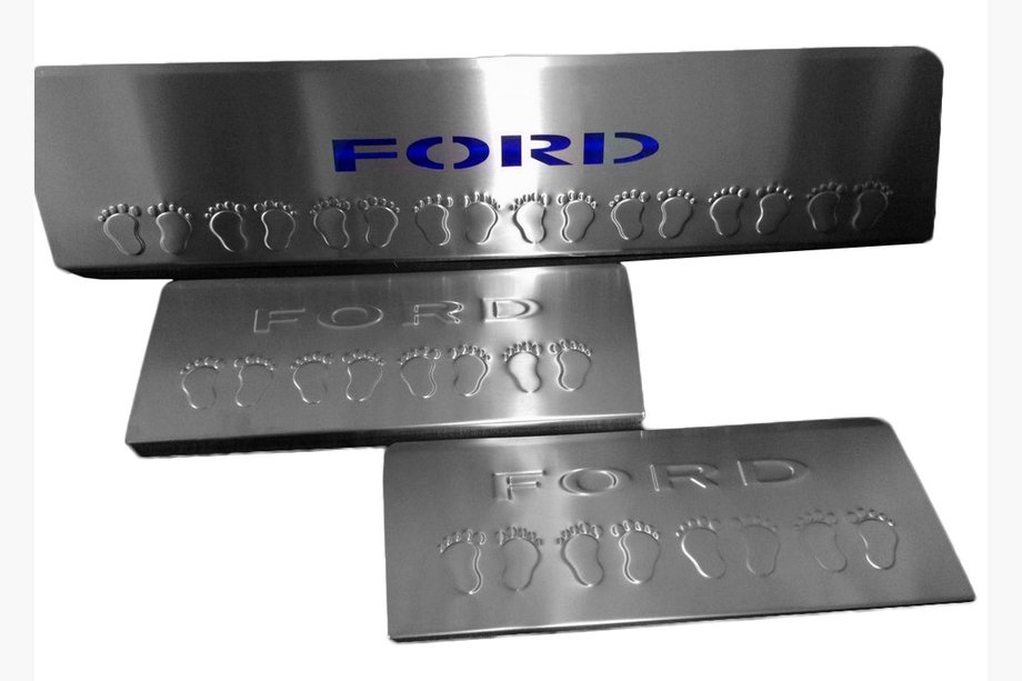 Ford Transit 2014– Obloge pragov LED modre (3 kosi, nerjaveče jeklo) Image