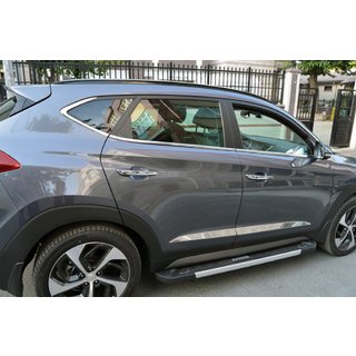 Okrasne letve vrat (široke, 4 kosi, nerjavno jeklo) Hyundai Tucson TL 2016–2021 fotografija 1