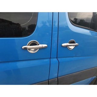Kromirani vložki pod kljuke (4 kosi, nerjavno jeklo) Volkswagen Crafter 2006–2016 fotografija 1