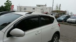 Nissan Qashqai 2010–2014 Kromirane strešne sani Plastične pritrdilne noge fotografija 2