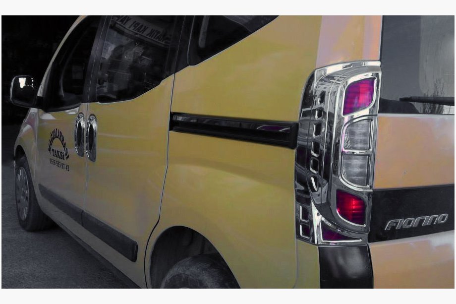 Peugeot Bipper 2008–2017 Kromirana obloga za stop luči z ukrivljenim robom (2 kosa, plastika) Image