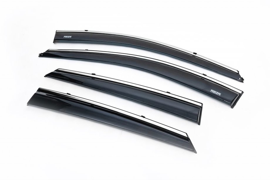 Hyundai IX-35 2010–2015 Vetrni deflektorji oken s kromirano letvico (4 kos, Niken) Image