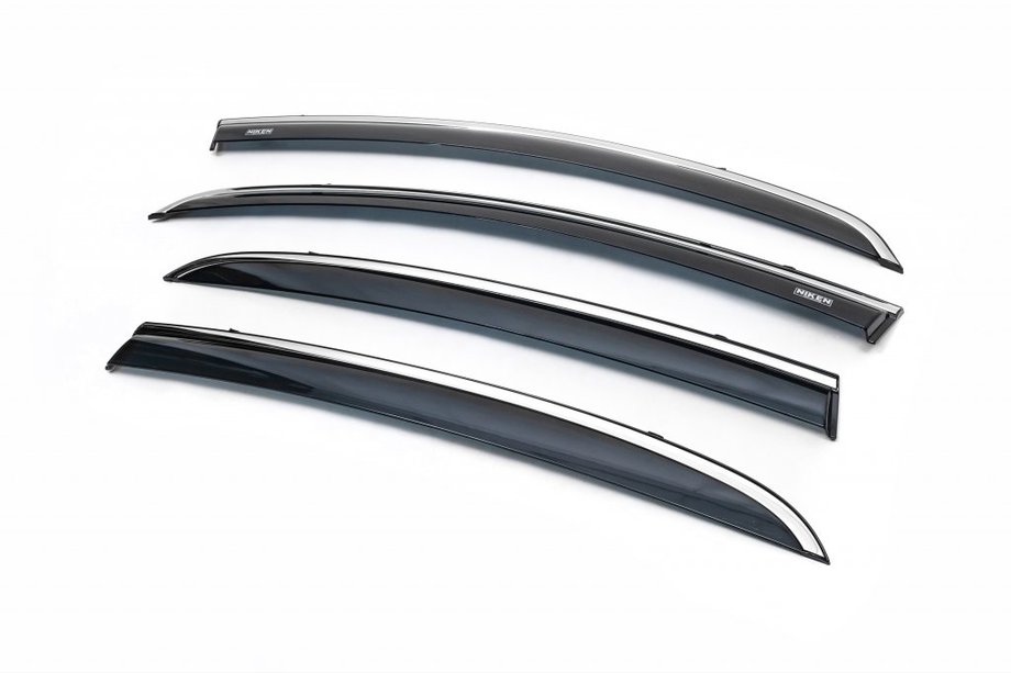 Opel Corsa D 2007–2014 Vetrni deflektorji oken s kromirano letvico (4 kos, Niken) Image