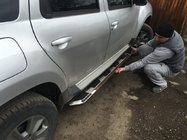 Renault Duster 2008–2017 Stranski pragovi Vison (2 kos, aluminij / nerjaveče jeklo) fotografija 1