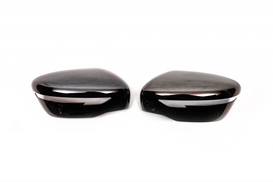 Nissan Qashqai 2014–2021 Pokrovi ogledal Črni krom (2 kos, plastika) Image