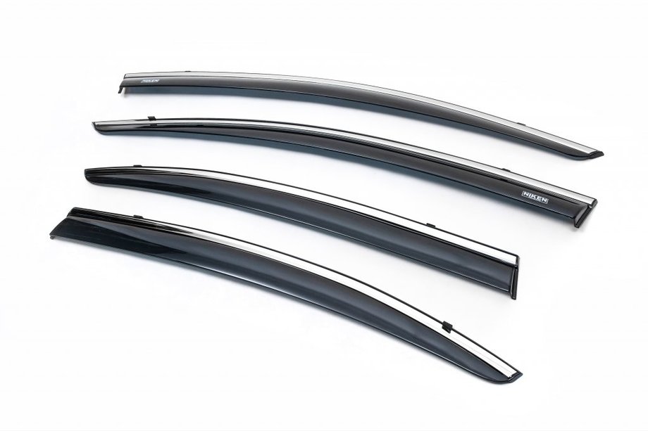 Honda Civic Sedan IX 2011–2016 Vetrni deflektorji oken s kromirano letvico (4 kos, Niken) Image