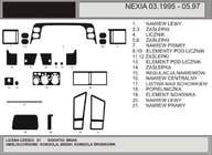 Daewoo Nexia 1995–2016 AKCIJA! Okrasne obloge armaturne plošče v videzu lesa (1995-1997) fotografija 1