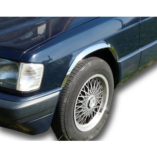 Obrobe blatniških lokov 1988-1993 (4 kos, nerjaveče jeklo) Mercedes W201 (190) 1982–1993 fotografija 1