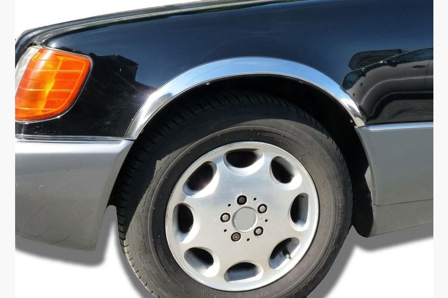 Mercedes razred S W140 1991–1998 Obrobe blatniških lokov (Short/Long, 4 kosi, nerjavno jeklo) Image