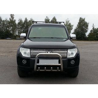 Sprednji zaščitni lok QT006 (nerjavno jeklo) Mitsubishi Pajero Wagon III 1999–2006 fotografija 1