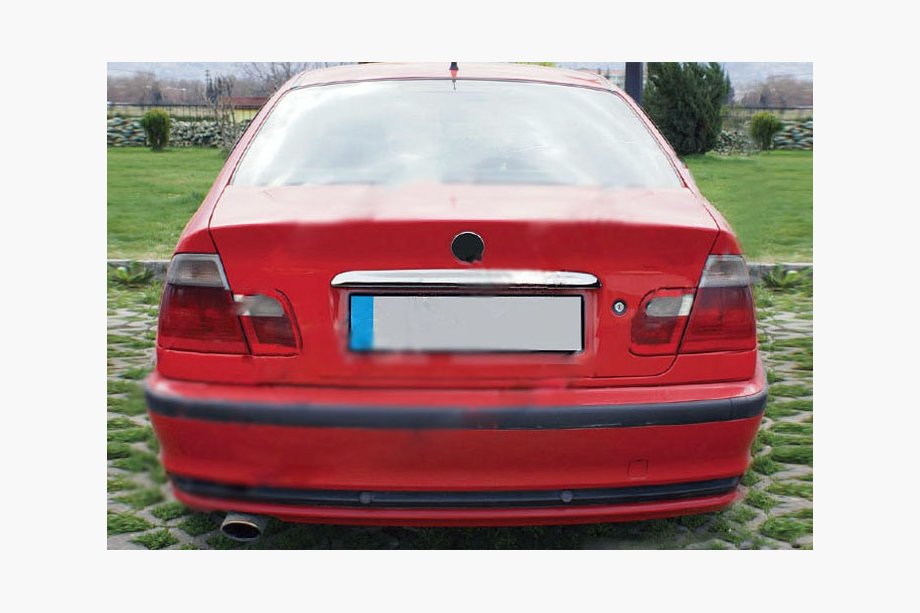 BMW serija 3 E46 1998–2006 Kromirana letev nad registrsko tablico Image