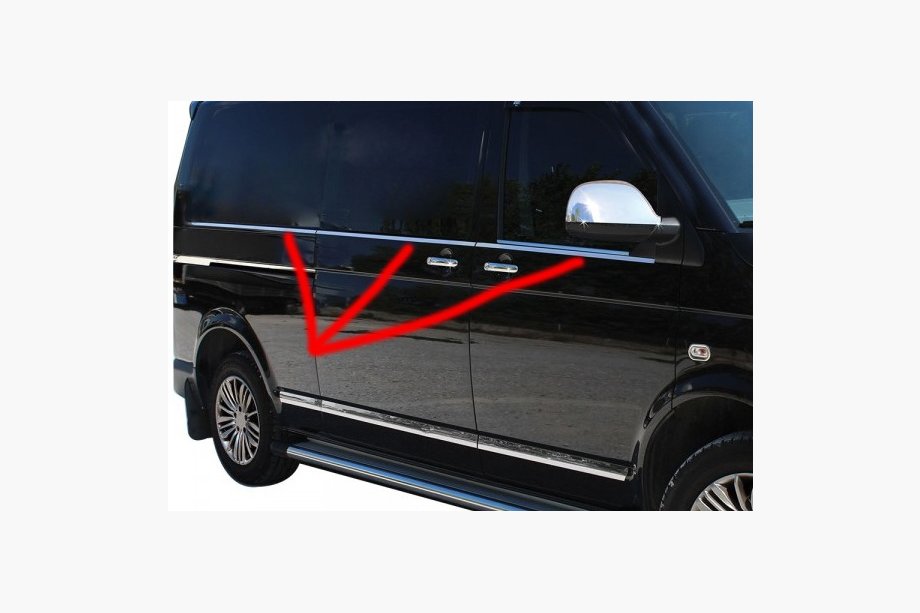 Volkswagen T5 Caravelle 2004–2010 Spodnja obroba oken (6-delni komplet, nerjaveče jeklo) Kratka medosna razdalja Fotografija 11