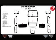 Skoda Octavia II A5 2010–2013 Obloge armaturne plošče (Meric, Turčija) Titan fotografija 5