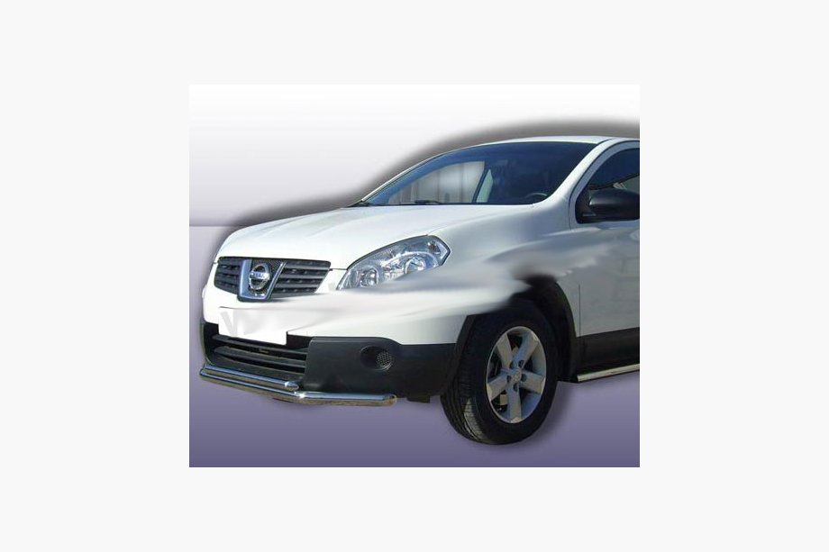 Nissan Qashqai 2007–2010 Sprednji dvojni zaščitni lok ST014 (nerjavno jeklo) 60/60 mm Fotografija 3