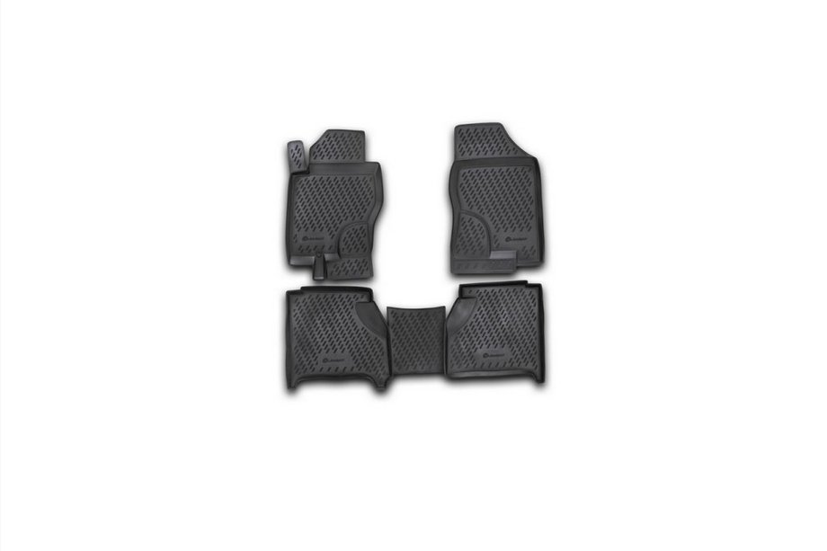 Nissan Navara 2006–2015 (2005↗) Gumijasti tepihi za kabino (4 kosi, Novline) za avtomatski menjalnik Image