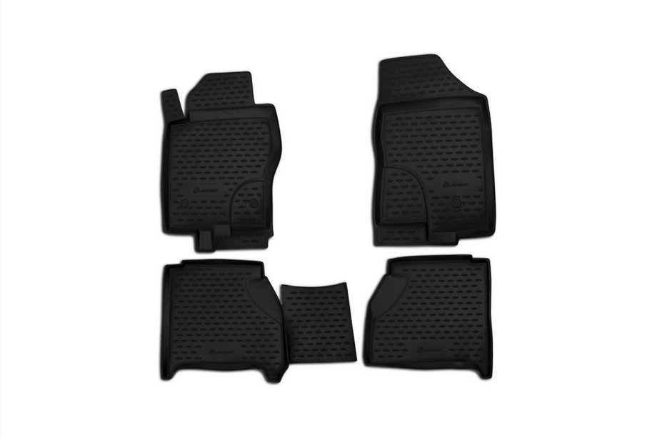 Nissan Navara 2006–2015 (2010-2015) Gumijasti tepihi za kabino (4 kosi, Novline) z izrezi za zadnje sedeže Image