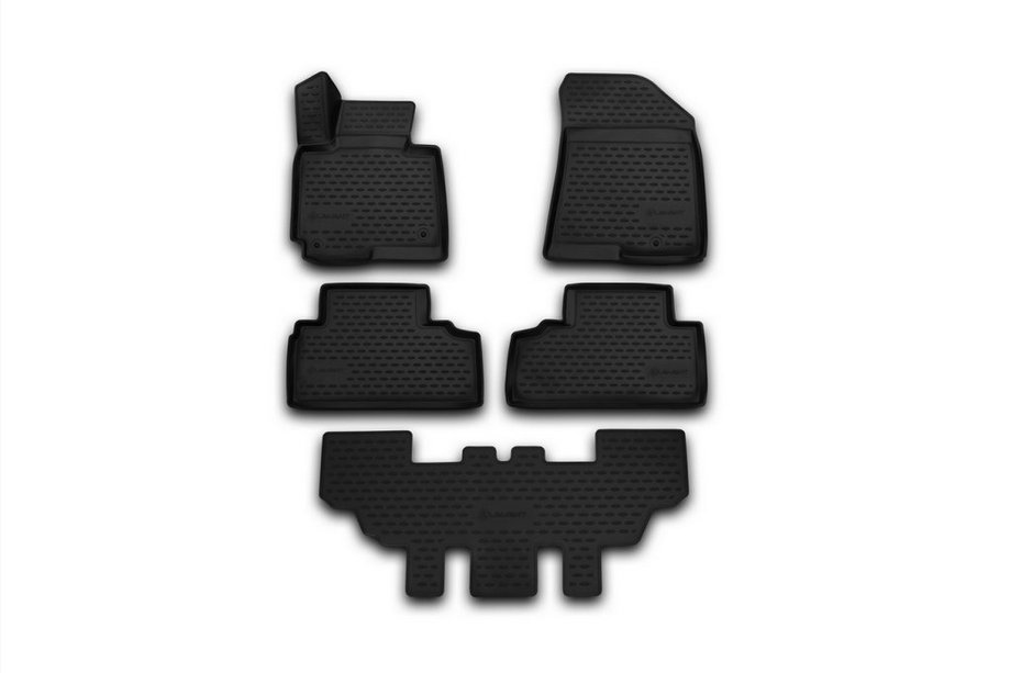 Kia Carens 2012– 3D gumijasti tepihi za notranjost (5 kos, Novline) 7-sedežni Image