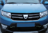 Dacia Sandero 2013–2020 Okrasne letvice za masko, različica 1 (4 kosi, nerjavno jeklo) fotografija 1