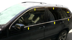 BMW X5 E53 1999–2006 Komplet okenskih obrob (12 kos, nerjaveče jeklo) fotografija 1