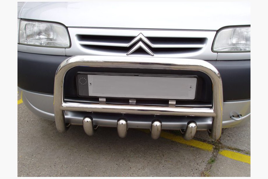 Peugeot Partner 1996–2008 Sprednji zaščitni lok QT006 (nerjavno jeklo) 60 mm Image