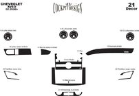 Chevrolet Aveo T250 2005–2011 Okrasne obloge armaturne plošče (veliki komplet) fotografija 5
