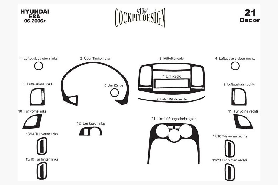 Hyundai Accent 2006–2010 Obloge armaturne plošče Fotografija 4