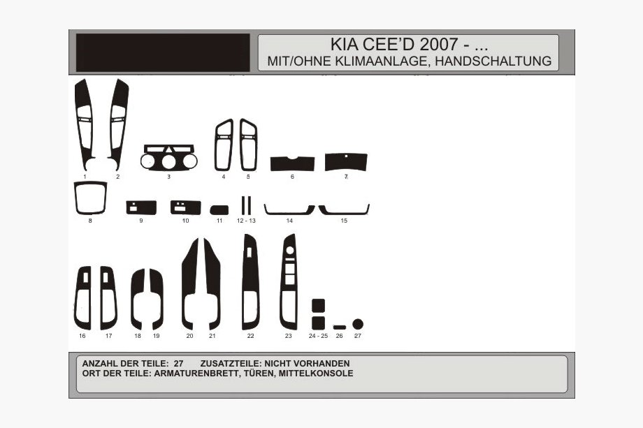 Kia Ceed 2007–2012 Obloge armaturne plošče Oreh Image