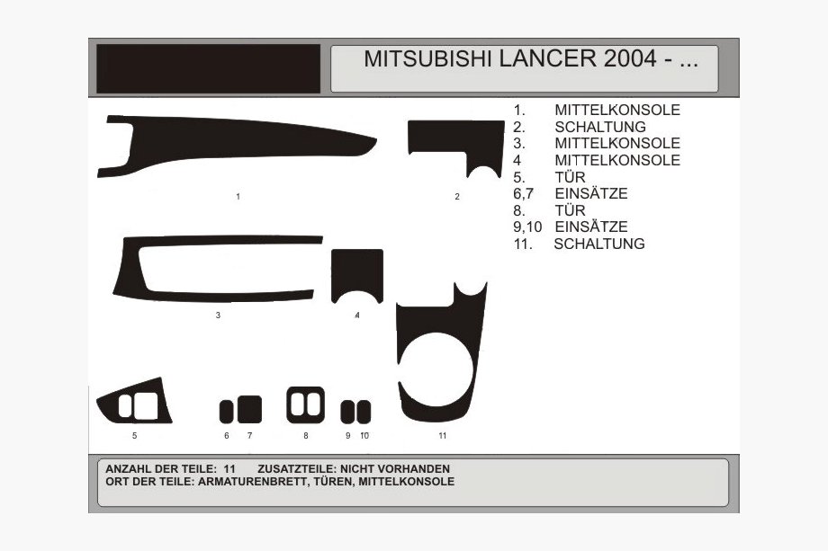 Mitsubishi Lancer 9 2004–2008 Okrasne obloge armaturne plošče (Hartman) Image