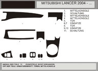 Mitsubishi Lancer 9 2004–2008 Okrasne obloge armaturne plošče (Hartman) fotografija 1