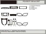 Peugeot 308 2007–2013 Obloge armaturne plošče Aluminij fotografija 1